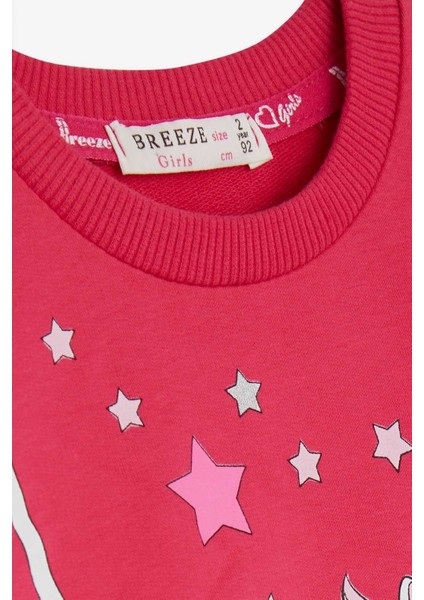 Kız Çocuk Sweatshirt Unicorn 2-6 Yaş, Fuşya modelleri