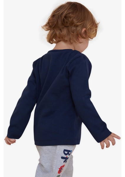 Erkek Çocuk Uzun Kollu Tişört Yazı Baskılı 1-4 Yaş, Lacivert fiyatları