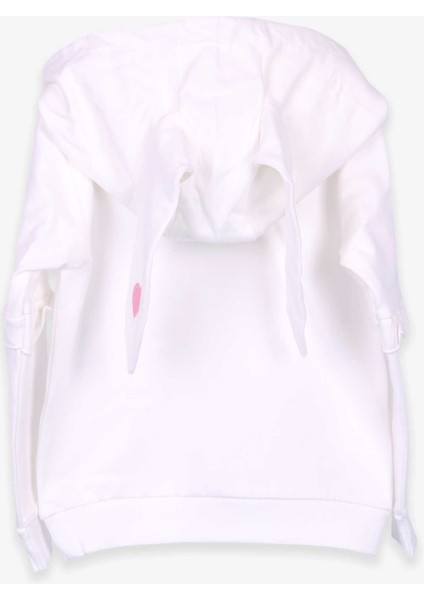 Kız Çocuk Sweatshirt Tavşan Baskılı 1.5-5 Yaş, Ekru