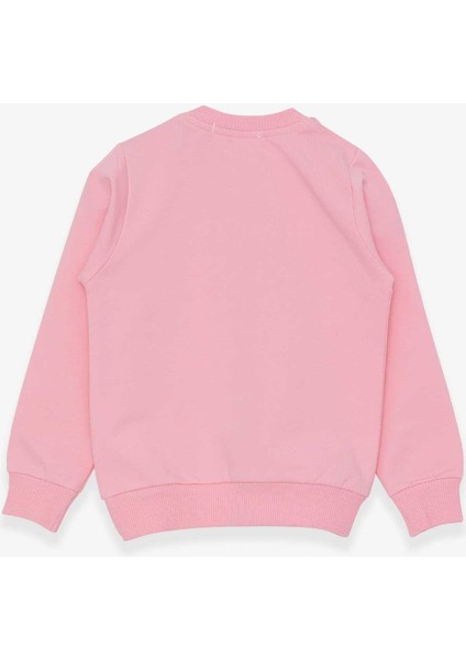 Kız Çocuk Sweatshirt Simli Kedicik Baskılı 1.5-5 Yaş, Pudra fırsatları
