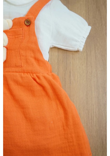 Kız Bebek ve Çocuk Ayıcıklı Müslin Salopet Elbise modelleri