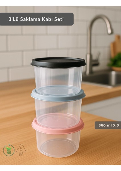 3'lü Saklama Kabı Bpa Free Hava Almaz Sızdırmaz Beslenme Kabı 360 ml fiyatları