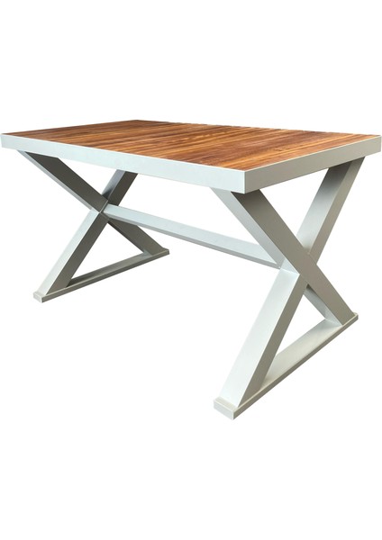 80 x 160 Ireko Tablalı 75 x 75 Çapraz Alüminyum Ayaklı Masa