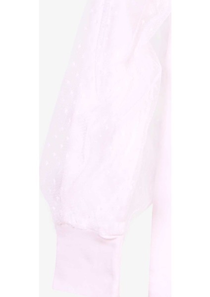 Kız Çocuk Bluz Kolları Tül Detaylı 8-12 Yaş, Ekru indirimleri