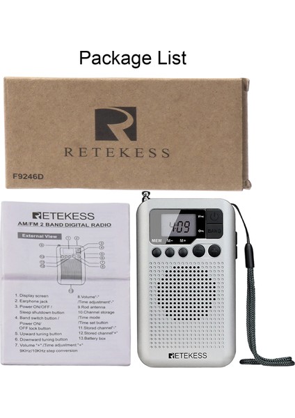 Retekess TR106 Taşınabilir Radyo LCD Ekranlı Mp3 Oynatıcı (Yurt Dışından)