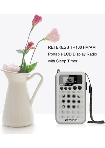 Retekess TR106 Taşınabilir Radyo LCD Ekranlı Mp3 Oynatıcı (Yurt Dışından)