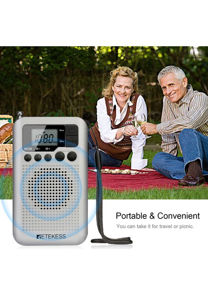 Retekess TR106 Taşınabilir Radyo LCD Ekranlı Mp3 Oynatıcı (Yurt Dışından)