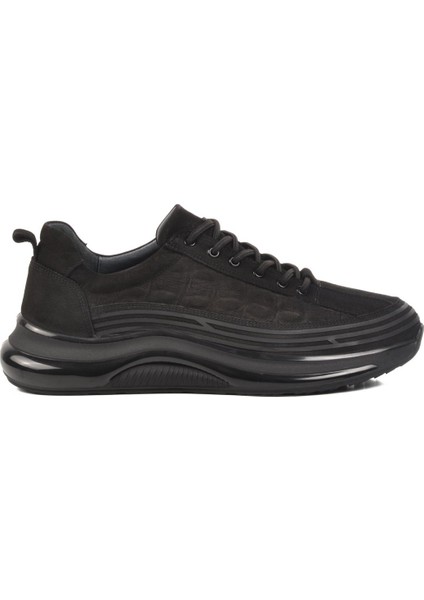 Siyah Nubuk Deri Erkek Sneaker 1004 M
