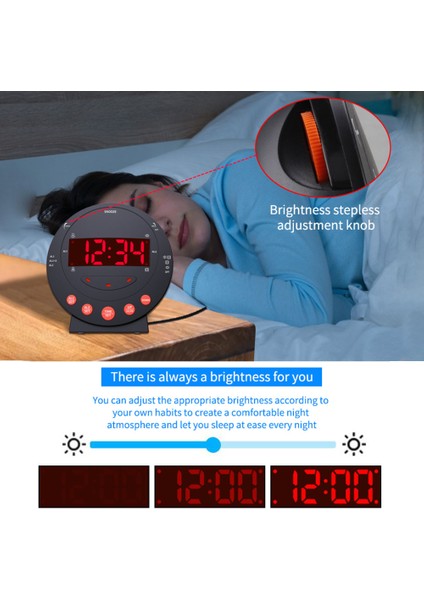 Ağır Uyuyanlar Için Gür Sesli Alarm Saat ve Yatak Titratıcısı Iki Alarmlı Model (Yurt Dışından)