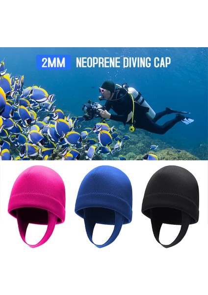 2mm Neopren Şnorkel Şapkası Uv Koruma Isınma (Yurt Dışından)