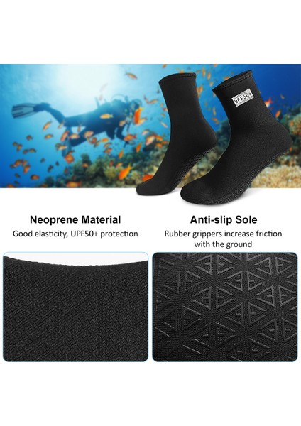 3mm Neopren Dalış Çorapları Kayıtsızlık ve Uv Korumalı (Yurt Dışından)