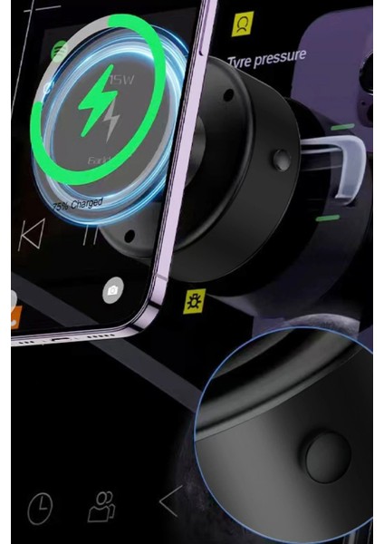 WC73 360 Derece Ayarlanabilir 2in1 18W Type-C Çıkışlı ve 15W Kablosuz Araç Şarj fırsatları