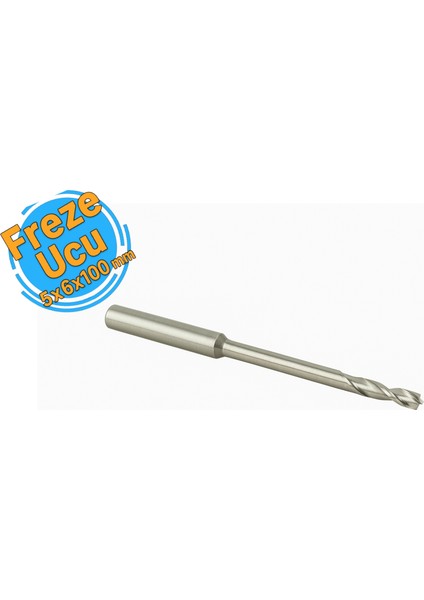 Alüminyum Freze Ucu (Arkası Ince Uzun) 5X6X100 mm