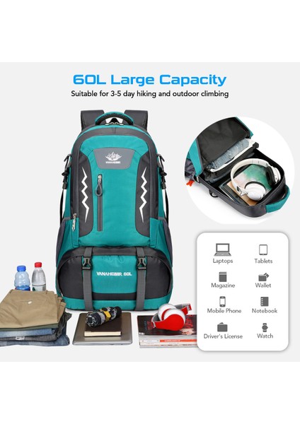 60L Suya Dalı Erkek ve Kadınlar Için Yürüyüş Çantası (Yurt Dışından) modelleri