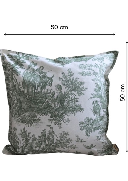 Yeşil Vintage Desenli 50 x 50 Dekoratif Yastık Kılıfı fiyatları