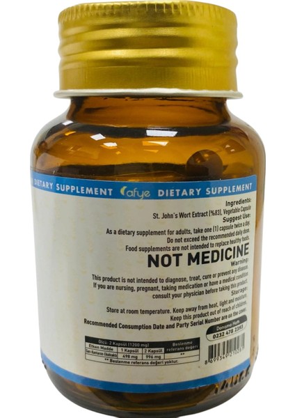 St. John S Wort ( Sarı Kantaron Ekstrat) 60 Kapsül