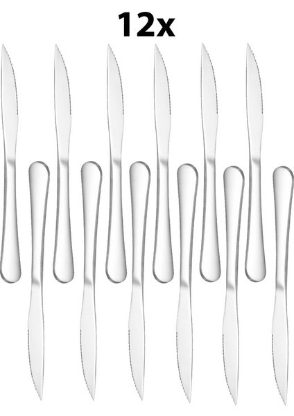 12 Adet 1010 Çelik 22,8 cm Sofra Biftek Et Bıçağı CIN997BY-12