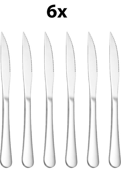 6 Adet 1010 Çelik 22,8 cm Sofra Biftek Et Bıçağı CIN997BY-6