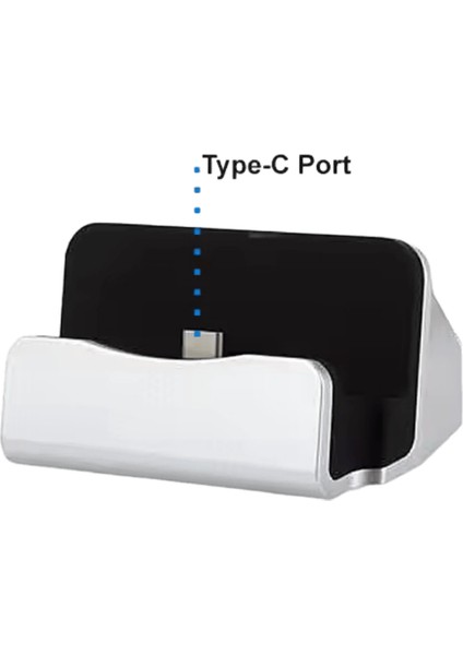 USB Veri Yuvası Şarj Tabanı iPhone 15 14 13 12 11 Pro Xs C Tipi Tutucu Yuva Istasyonu Standı Samsung Android Telefon Için Daha Fazlarenk: Gümüş-C Tipi Için (Yurt Dışından)