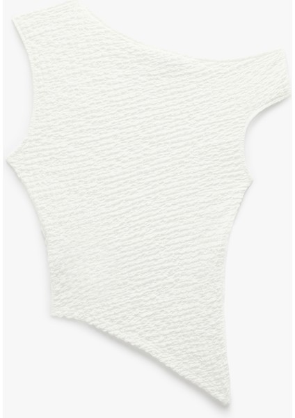 Bürümcük Kolsuz Slim Fit Asimetrik Bluz