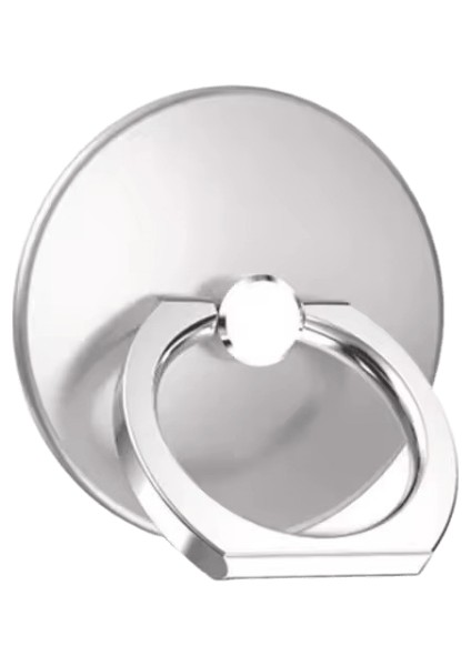 Yuvarlak Parmak Yüzük Cep Telefonu Standı Tutucu Telefon Aksesuarları Renk:gümüş (Yurt Dışından)