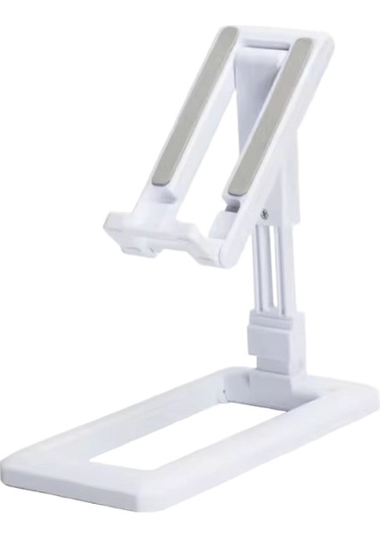Katlanabilir Tablet Cep Telefonu Masaüstü Telefon Standı iPad iPhone Samsung Masa Tutucu Ayarlanabilir Masa Braketi Akıllı Telefon Standı Renk:beyaz (Yurt Dışından)