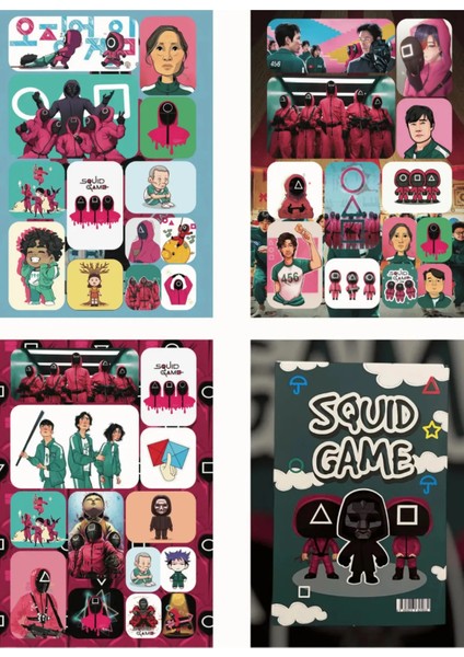 Squid Game Sticker Albümü - 16 Sayfa - 208 Adet - Hwang In-Ho, Lee - Seong Gi-Hun