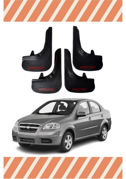 Chevrolet Aveo Sedan 2005-2011 Racing Yazılı 4'lü Tozluk Çamurluk Paçalık