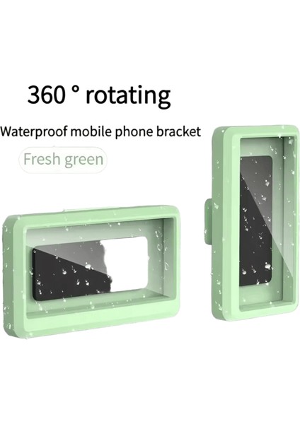 360°ROTASYON Banyo Su Geçirmez Telefon Tutucu Duvar Telefon Kılıfı Standı 4"-7" Cep Telefonu Için Kendinden Yapışkanlı Dokunmatik Ekran Telefon Braketi Renk:yeşil (Yurt Dışından)
