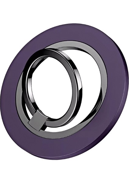 Magsafe Manyetik Döndürme Için 1 Adet Güçlü Emiş Dönen 360 Duvar Çıkartmaları Her Yerde Katlanır Halka Telefon Tutucu Alaşım Taşınabilir Renk:mor (Yurt Dışından)