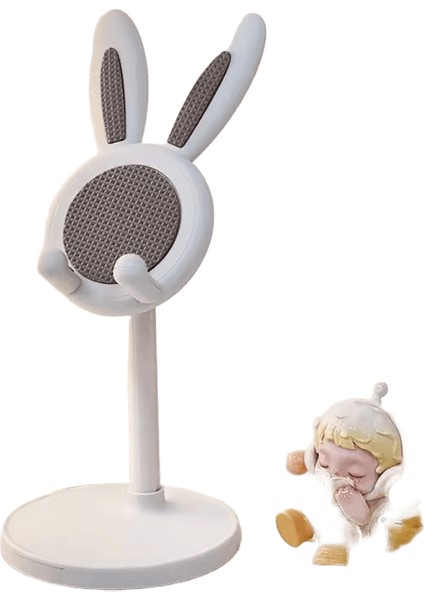 Pembe Telefon Tutucu Masaüstü Cep Telefonu Standı iPhone 13 14 Samsung Akıllı Telefon Ayarlanabilir Güzel Tavşan Karikatür Masa Desteği Renk:beyaz (Yurt Dışından)