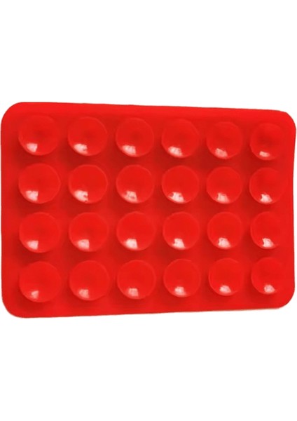 Kaymaz Silikon Emme Cep Telefonu Çıkartmaları Ipad'e Uygulanabilir Basit Kullanım Taşınabilir Tasarım Cep Telefonu Tutacağı Kare Renk: Kırmızı - Kare (Yurt Dışından)