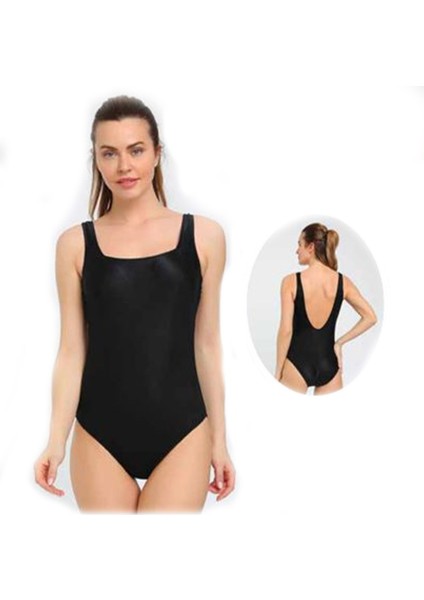 Kare Yaka Askılı Düz Renk Mayo L 2762