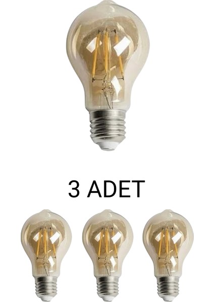 CT-4285 Rustik LED Ampul ST60 4W Amber - 3’lü Paket