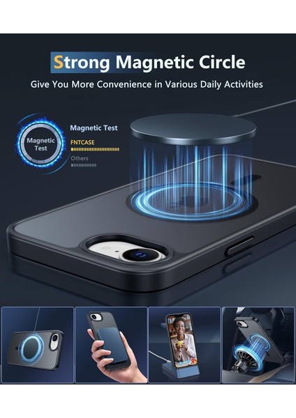 Apple iPhone 16E Kılıf Mat Magsafe Şarj Özellikli Hassas Butonlu Yumuşak Renkli Kenarlı + Ekran Koruyucu Cam Set 2in1