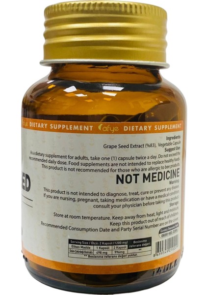 Grape Seed (Üzüm Çekirdeği)60 Kapsül