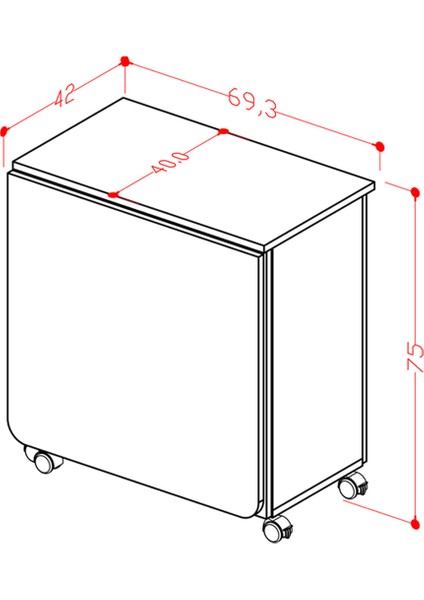 %100 Mdflam 105CM Mutfak Adası Yemek Masası Kahve Köşesi Ma-01