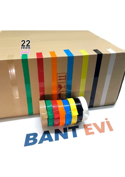 8 Renk 22MMX100MT Ince Koli Bandı Renkli Paketleme Ambalaj ve Işaretleme Bantları fırsatları