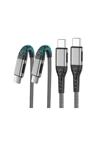Samsung S25 / S25+ / S25 Ultra Xiaomi 13 / 13 Pro / 13 Ultra Uyumlu 2 Metre Örgülü 120W Typec Kablo