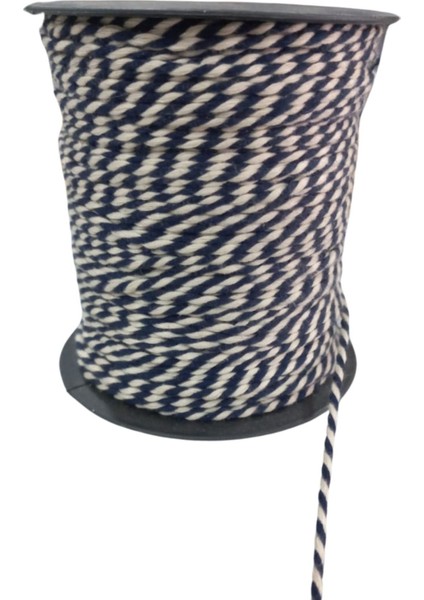 Bileklik İpi, Hediye Paketleme İpi, Şans, Bereket, Aşk, Şifa, Güç 10 mm Pamuk 10 Metre Lacivert