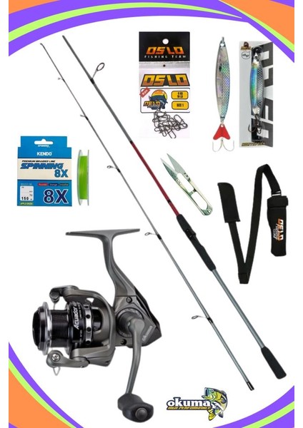 Big Bass 240cm 10-40gr Okuma Acuador 4000a 8 Örgü Spin Olta Seti