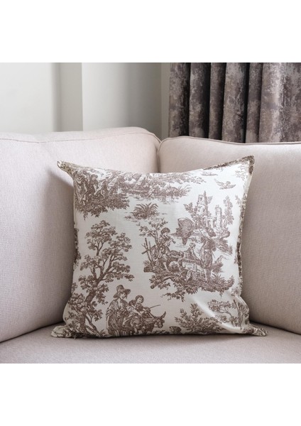 Kahverengi Vintage Desenli 50 x 50 Dekoratif Yastık Kılıfı modelleri