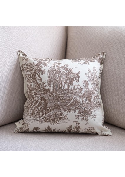 Kahverengi Vintage Desenli 50 x 50 Dekoratif Yastık Kılıfı fırsatları