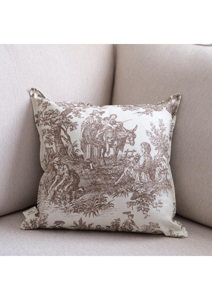 Kahverengi Vintage Desenli 50 x 50 Dekoratif Yastık Kılıfı indirimleri