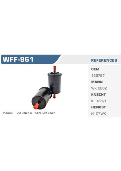 Wınkel WFF-961 Benzin Filtresi Clıo I Iı Iıı Kangoo Megane I Iı Laguna I Iı Scenic Twingo / 20 307 406 407 Yakıt Filtresi 37881778