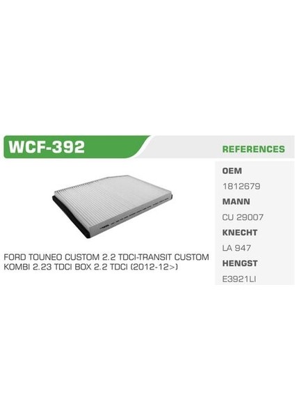Wınkel WCF-392 Polen Filtresi Tourneo Custom 12- Transit V363 14-