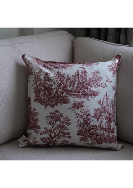 Bordo Vintage Desenli 50 x 50 Dekoratif Yastık Kılıfı modelleri