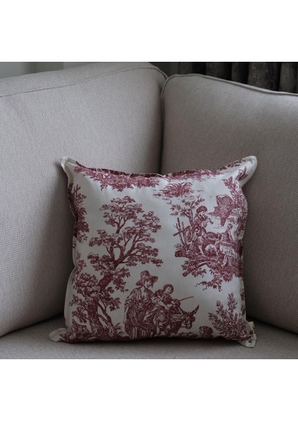 Bordo Vintage Desenli 50 x 50 Dekoratif Yastık Kılıfı fırsatları