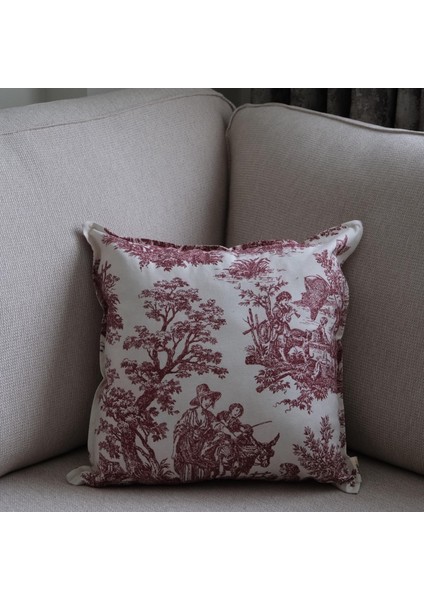 Bordo Vintage Desenli 50 x 50 Dekoratif Yastık Kılıfı indirimleri