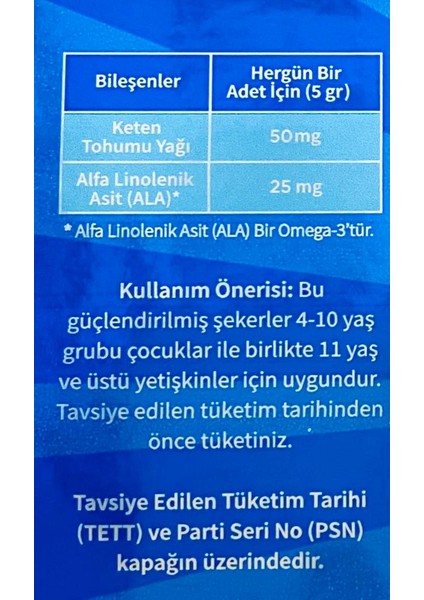 Kids Omega 3 Gummy - 130 gr Kimyasal tatlandırıcı, Sentetik renk verici. Hayvansal jelatin içermez. modelleri